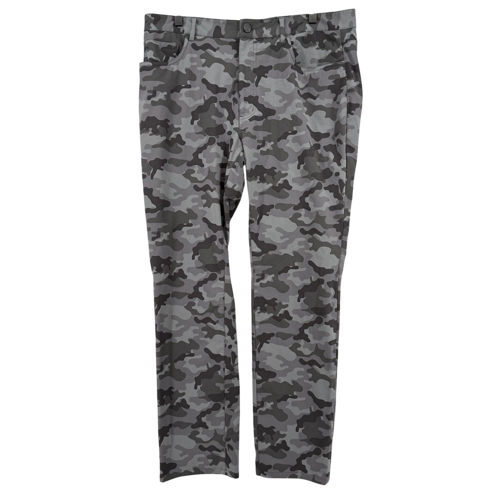 G/FORE Tour 5 Pocket Straight Leg Golf Pants Charcoal Camo Men 35x32 Performance
